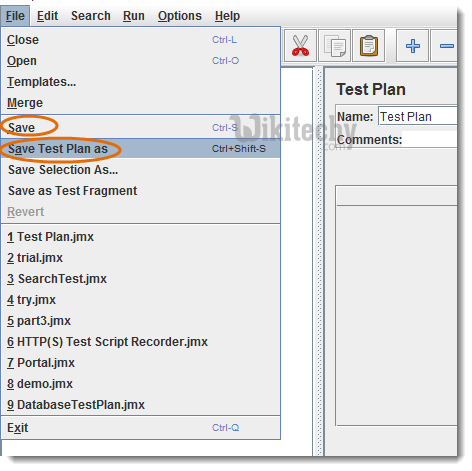  save the testplan on jmeter actions